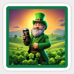 Folk Art Leprechaun Sticker